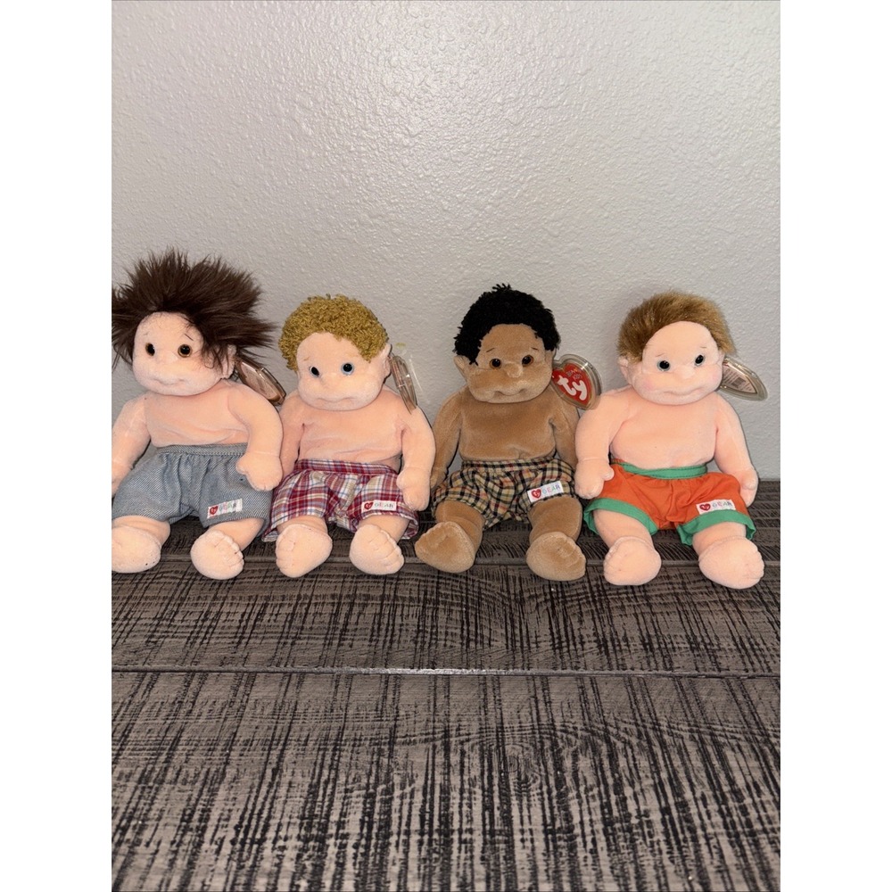 TY Beanies Kids - "Tumbles" 1999, "Boomer" 1999, "Rascal" 1999 & "Buzz" 2000